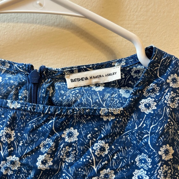 Batsheva X Laura Ashley Blue Floral Mini Dress Size 2 - Picture 4 of 7